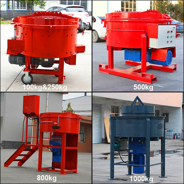 100kg 250kg 500kg 800kg 1000kg refractory pan mixer