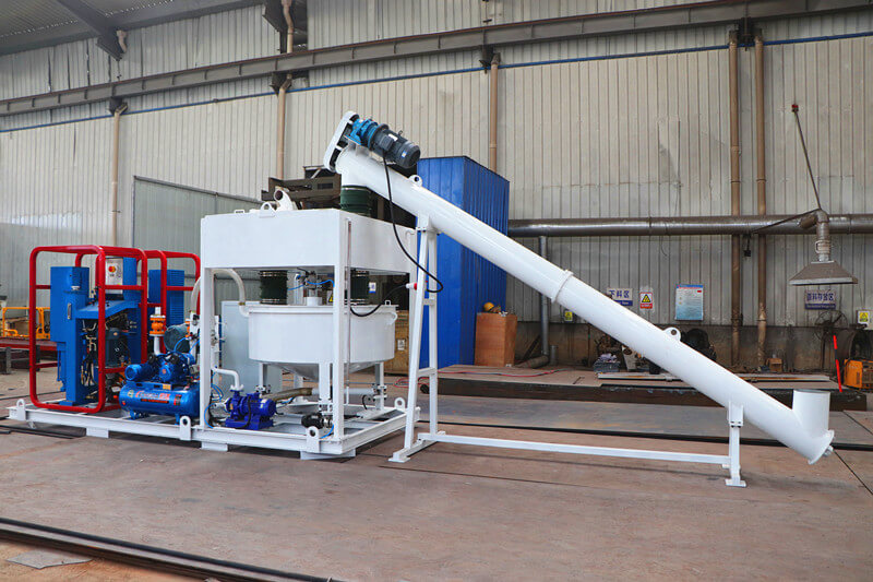 grout mixing with pump plant
