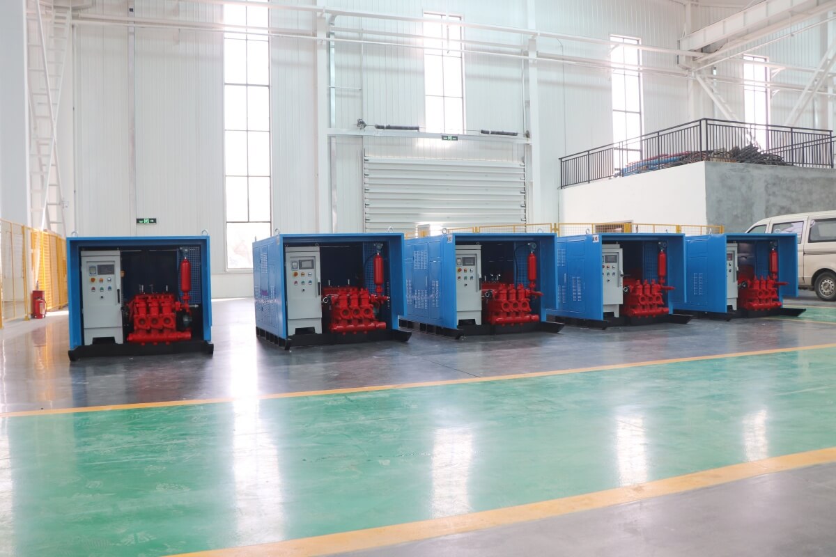 grout injection pump in container