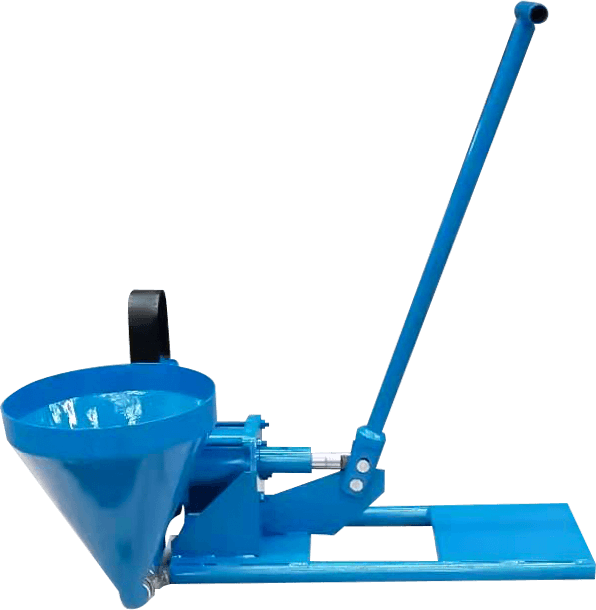 hand operated grouting pump with hopper