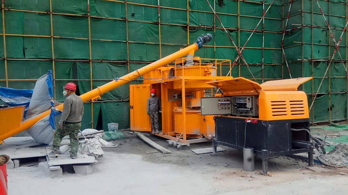 foam concrete mixing station for building house