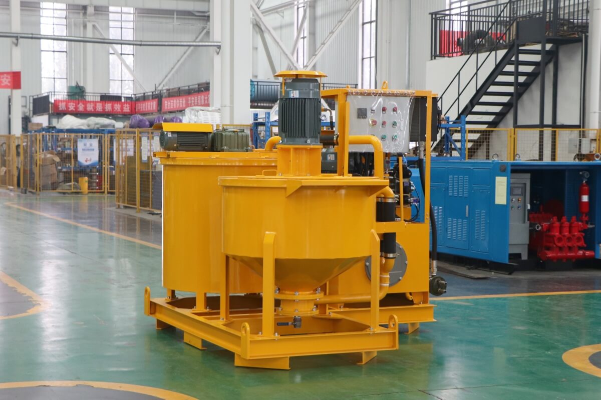 grout plant with mixer agitator and pump
