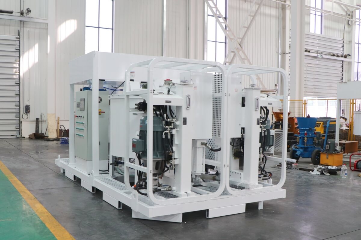compact grout pump station