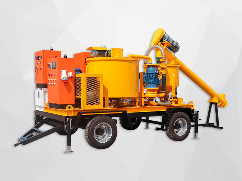 electric cement grout plant with wheels and screw feeder