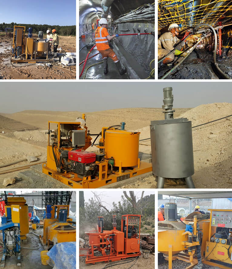 grout plant for mixing and injection bentonite slurry in construction projects