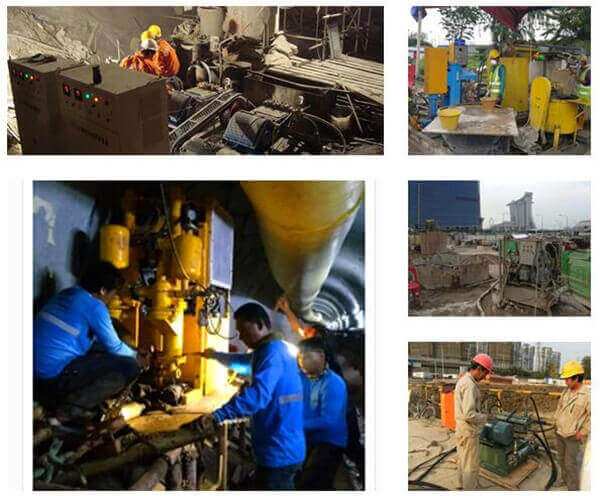 high-pressure hydraulic grout pump application
