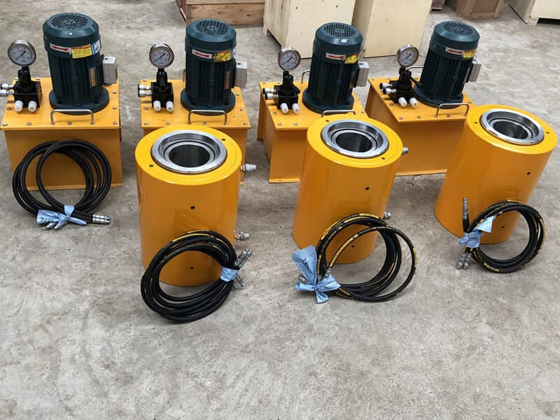 prestressing hydraulic tension jack with electric pump