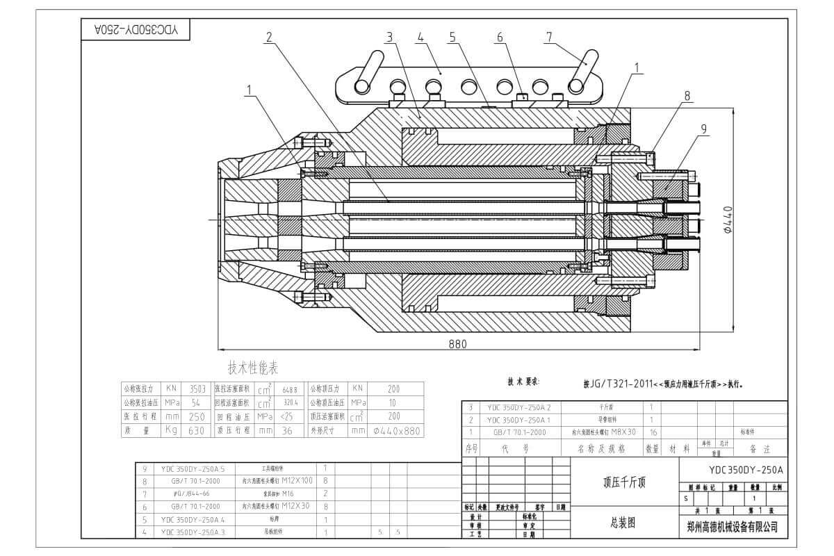 350Ton Post Tension Hydraulic Jack