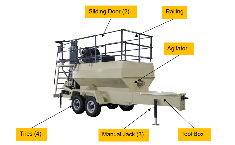 towable hydroseeding machine