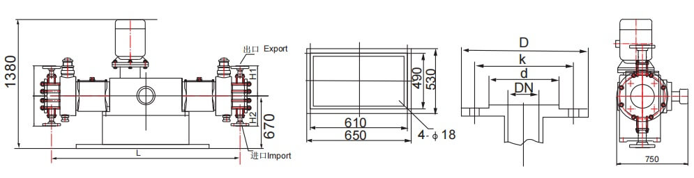 2LDJ3-M Hydraulic Diaphragm Metering Pump Installation Diagram