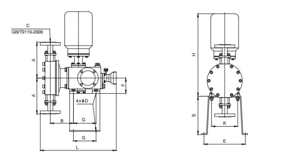 Installation Diagram (Stainless Steel) of Mechanical Diaphragm Metering Pump