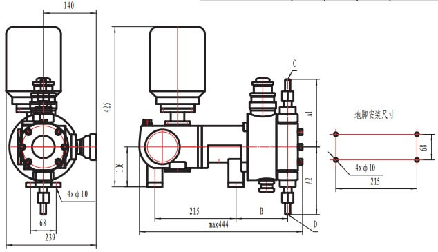 LDJ1-M Hydraulic Diaphragm Metering Pump Installation Diagram