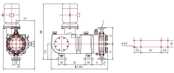 LDJ5-M Hydraulic Diaphragm Metering Pump Installation Diagram