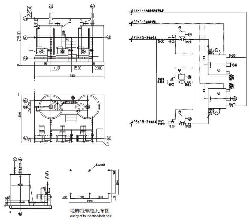 Circulating water metering pump dosing system