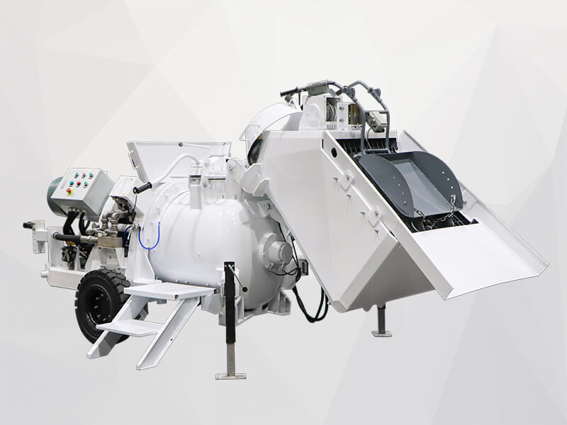 Dry floor screed conveying machine