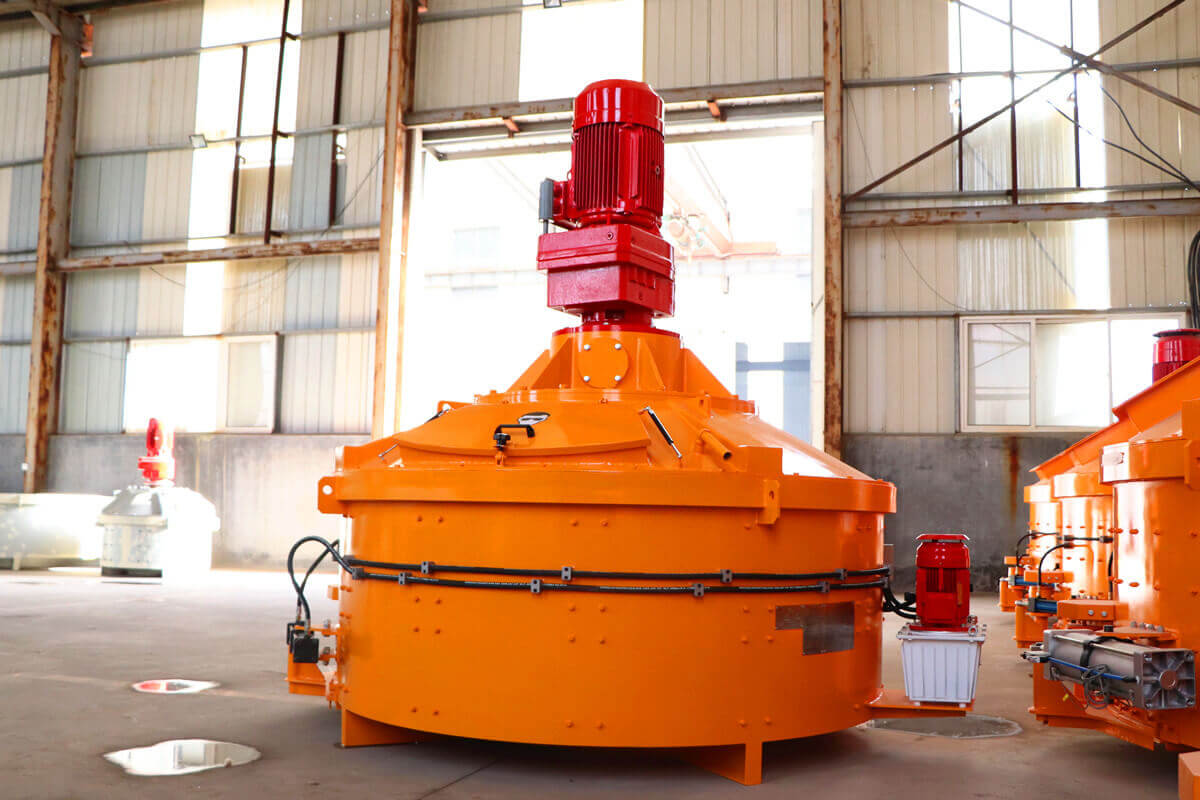Hydraulic discharge vertical shaft UHPC planetary mixer
