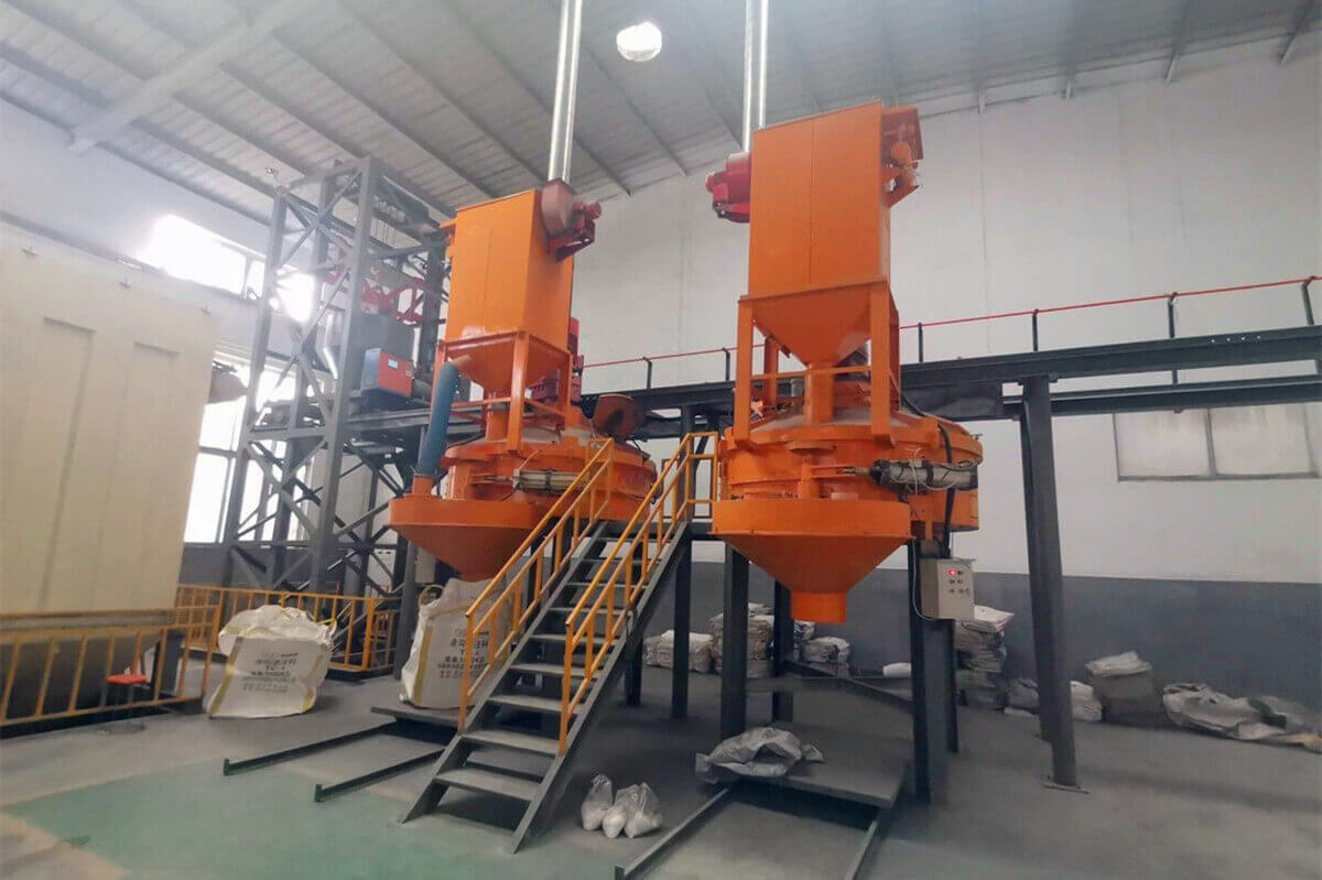 pneumatic discharge planetary concrete mixerfor glass batching powder mixing machine