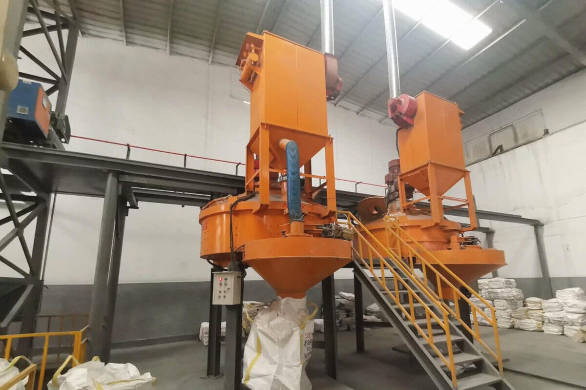 pneumatic discharge planetary refractory mixer