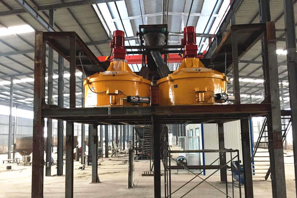 pneumatic discharge planetary refractory mixer