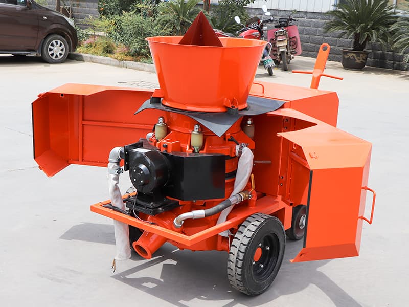 gunning machine for dry refractory concrete