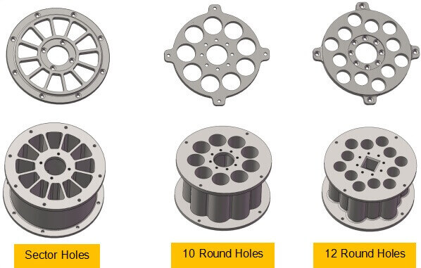 refractory gunning machine rotor body and steel rotor plate