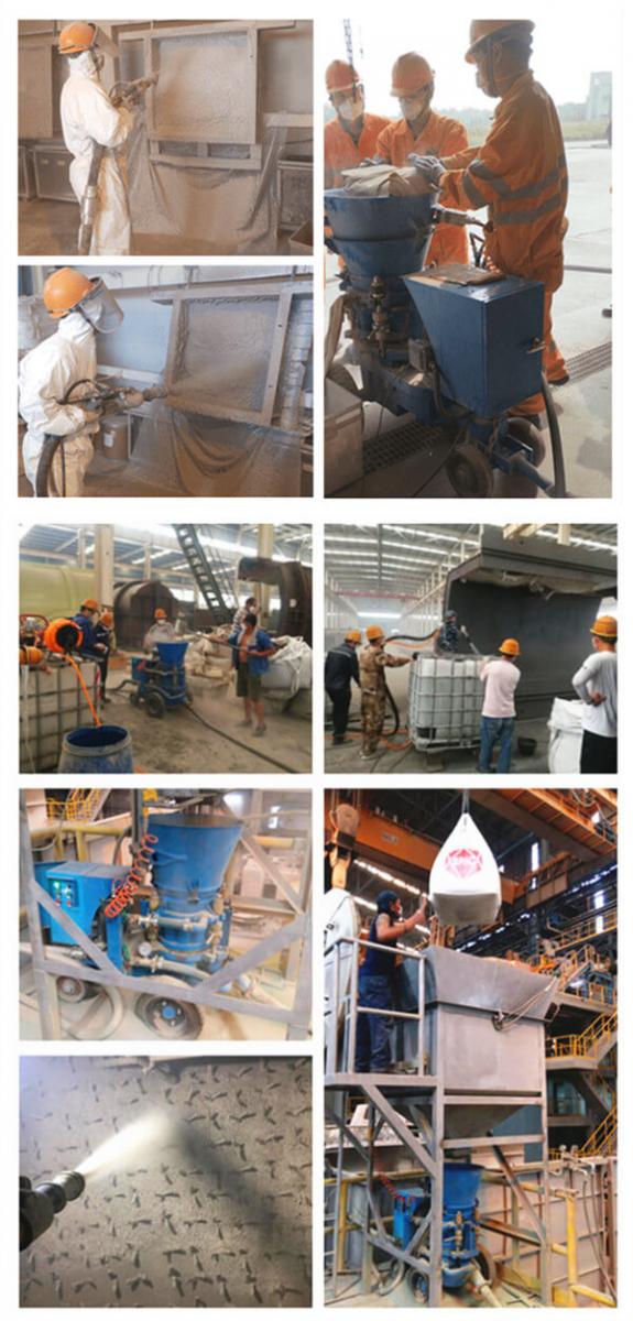 refractory gunning machine application