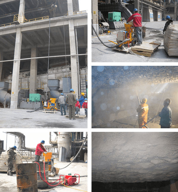 refractory gunite machine for srpaying refractory on furnace lining and heating furnace lining of metallurgical and glass factories