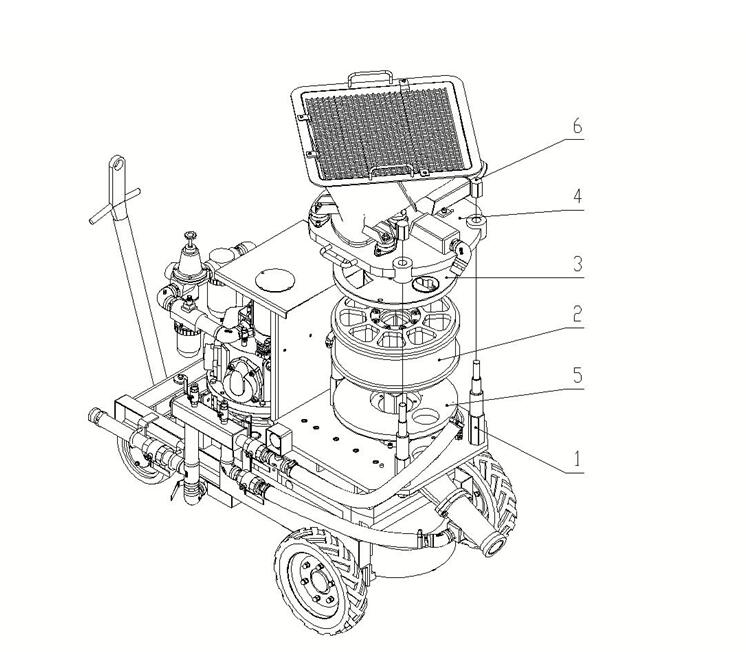 structure of concrete spraying machine