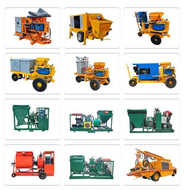 wet concrete spraying machine