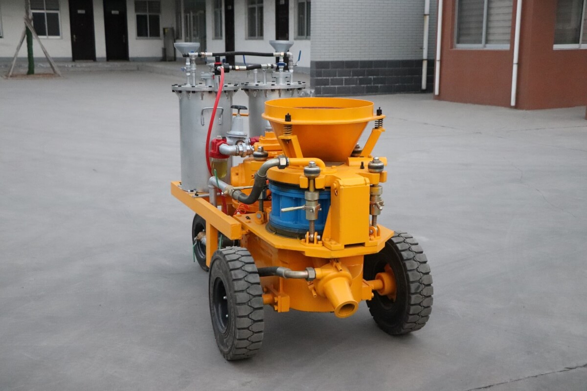 shotcrete machine with air motor