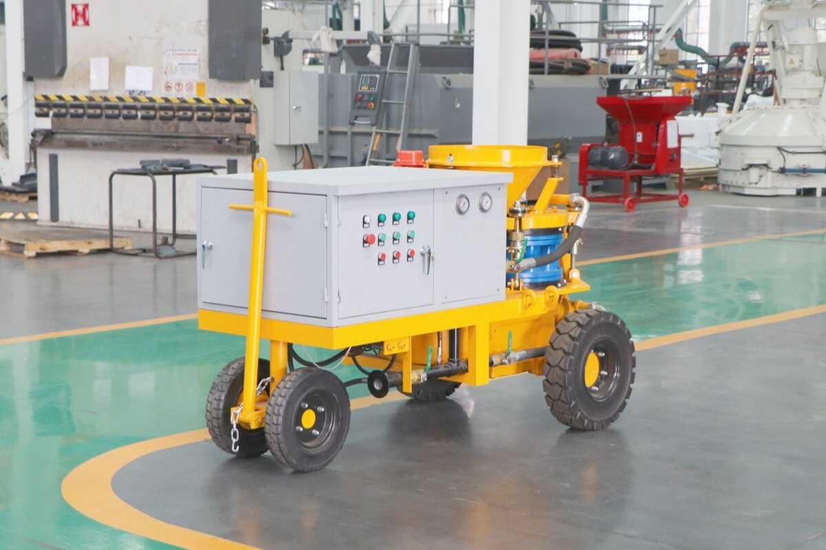 wet mix shotcreting machine with wheels