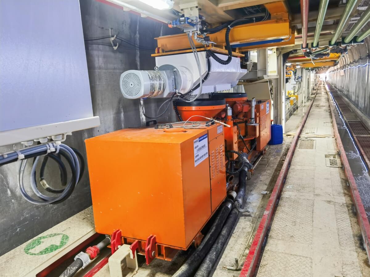shotcrete machine for pea gravel backfilling in TBM project