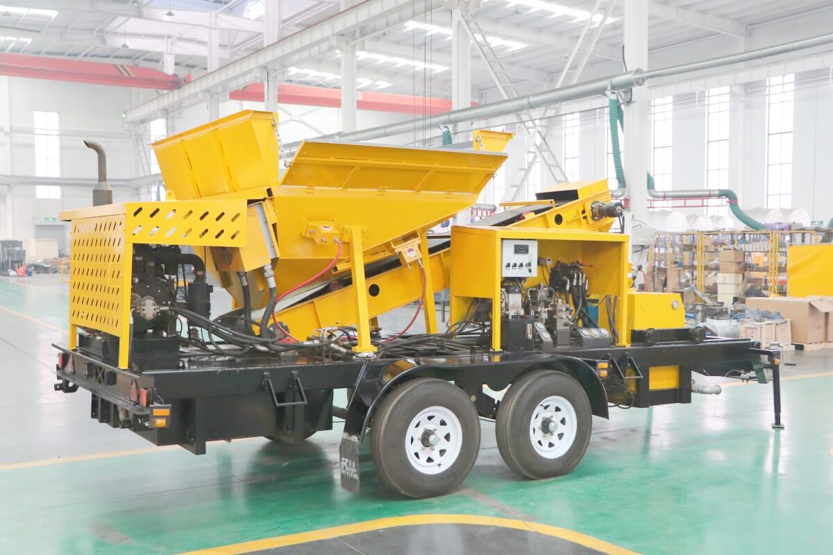 big output shotcrete machine with conveyor and hopper