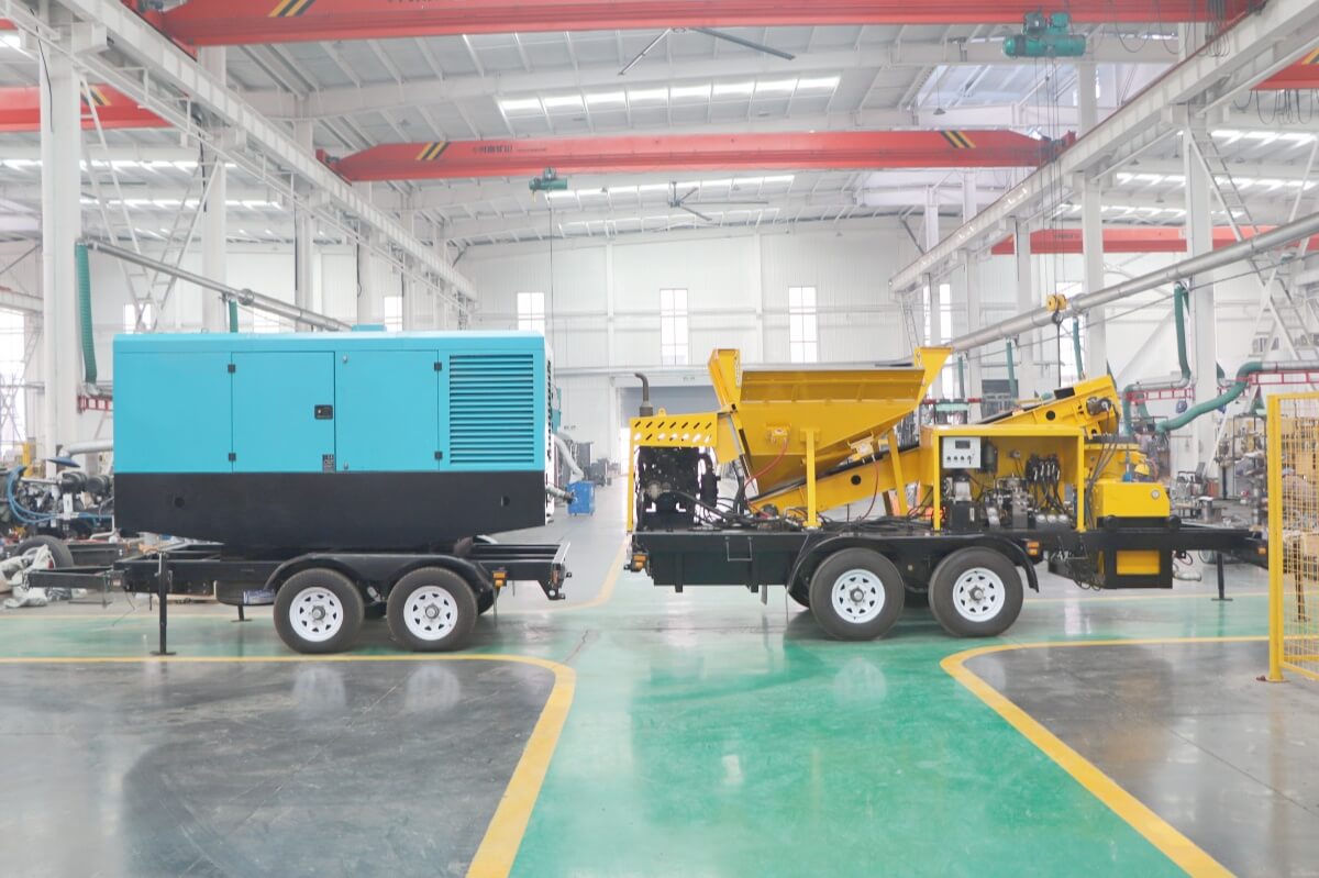 whole set shotcrete machine with Air compressor unit