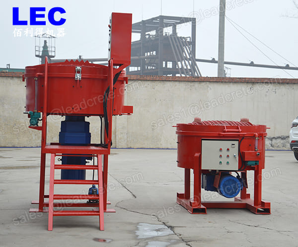 250kg capacity refractory castable pan mixer application