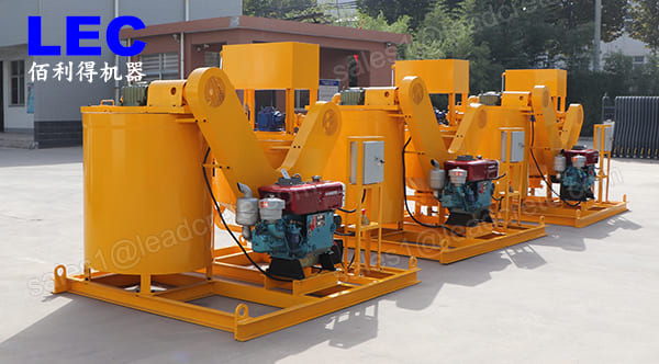 Mobile cement grout mixer for construction