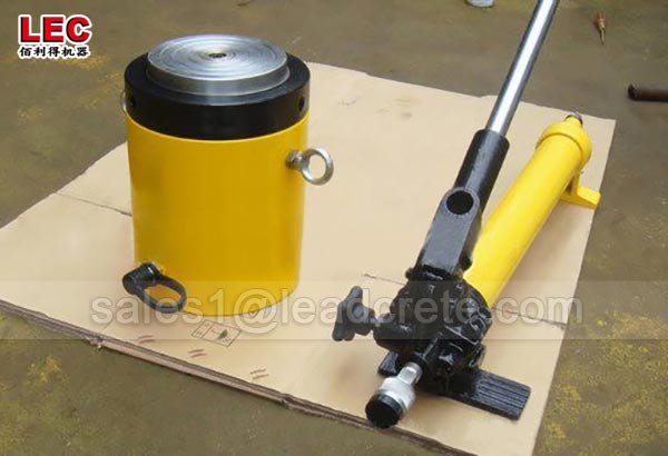 High capacity 45mm stroke single acting pancake lock nut hydraulic jack