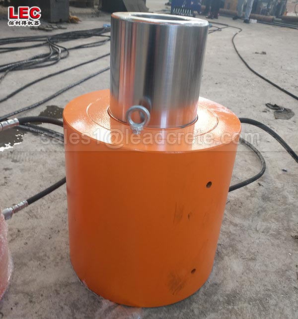 Hydraulic double acting hollow plunger pusher cylinder
