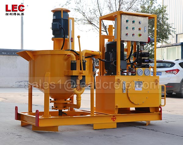 Grout mixer with pump for tunnel grouting work