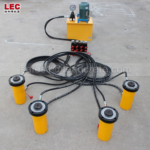 Hydraulic cylinder for synchronous lifting pushing