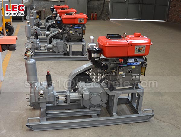 Pressure injection grout pump with diesel engine