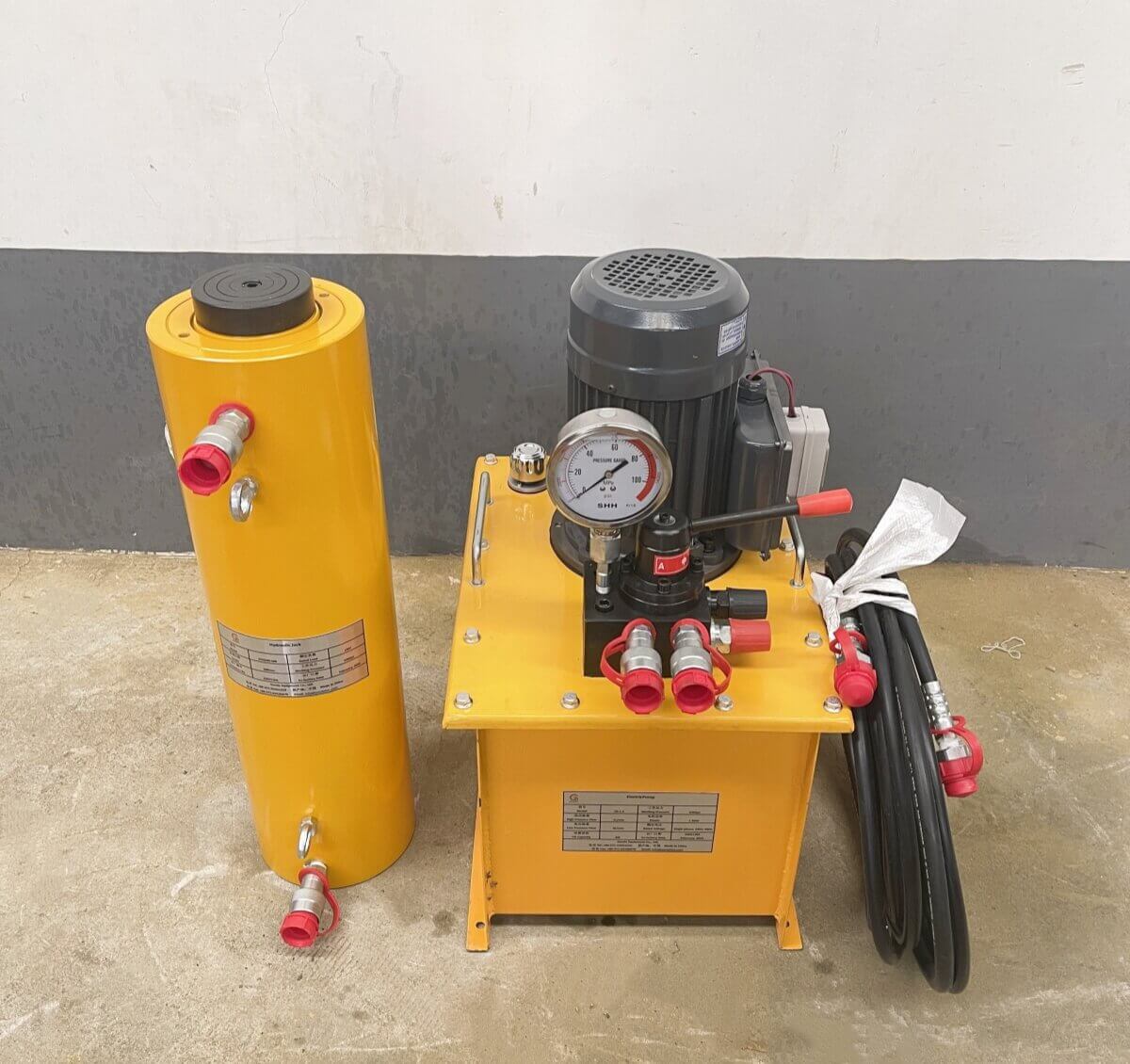 double acting hydraulic jack with electric pump