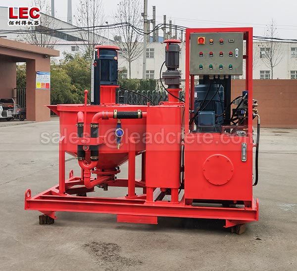 Grout slurry skid mounted mixing unit
