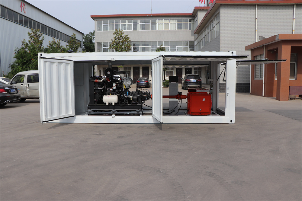 High pressure grouting pump in container
