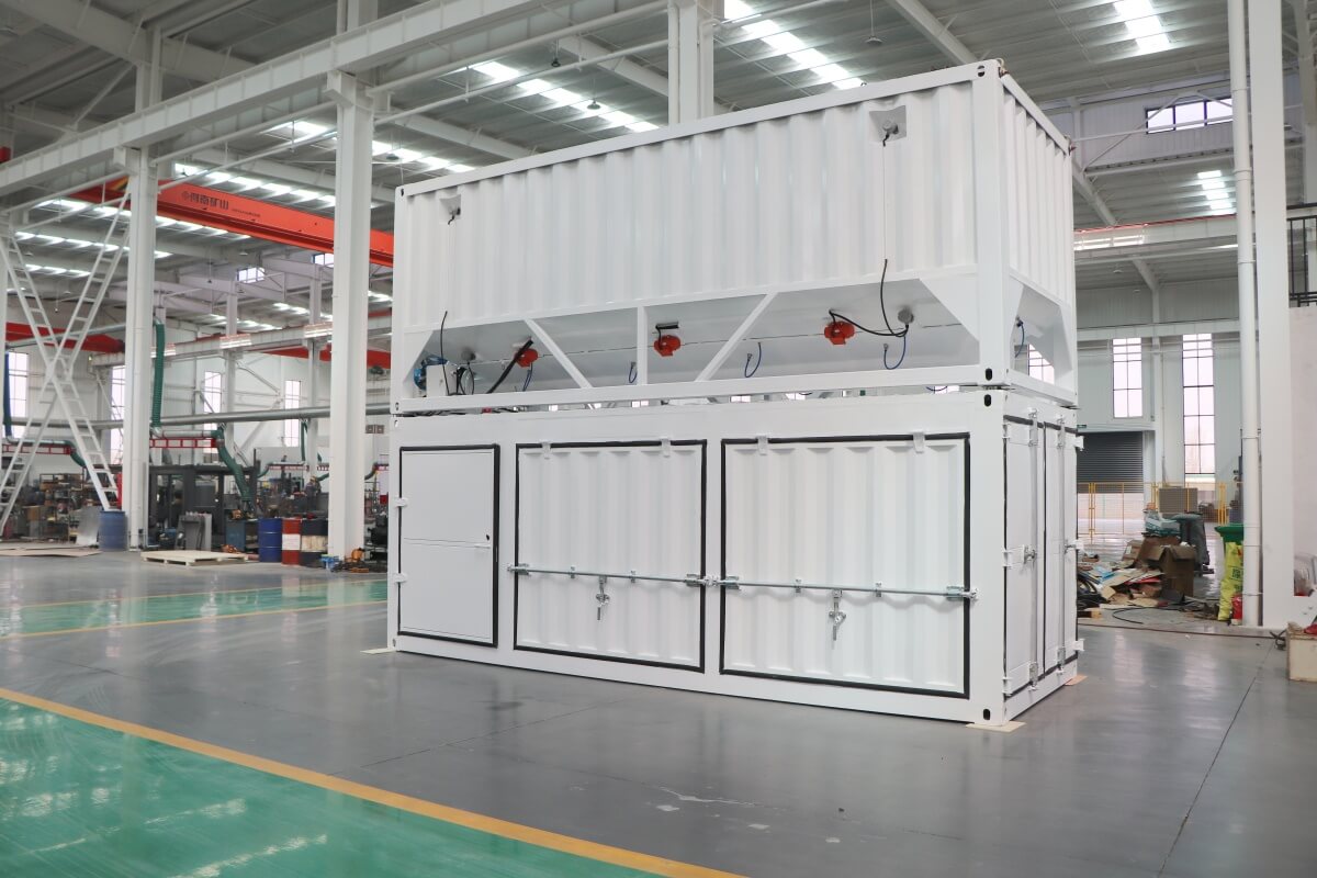 Container type grout mixing station