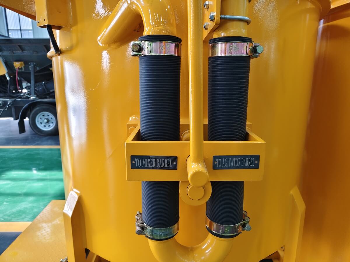 Water and cement grout mixer with agitator
