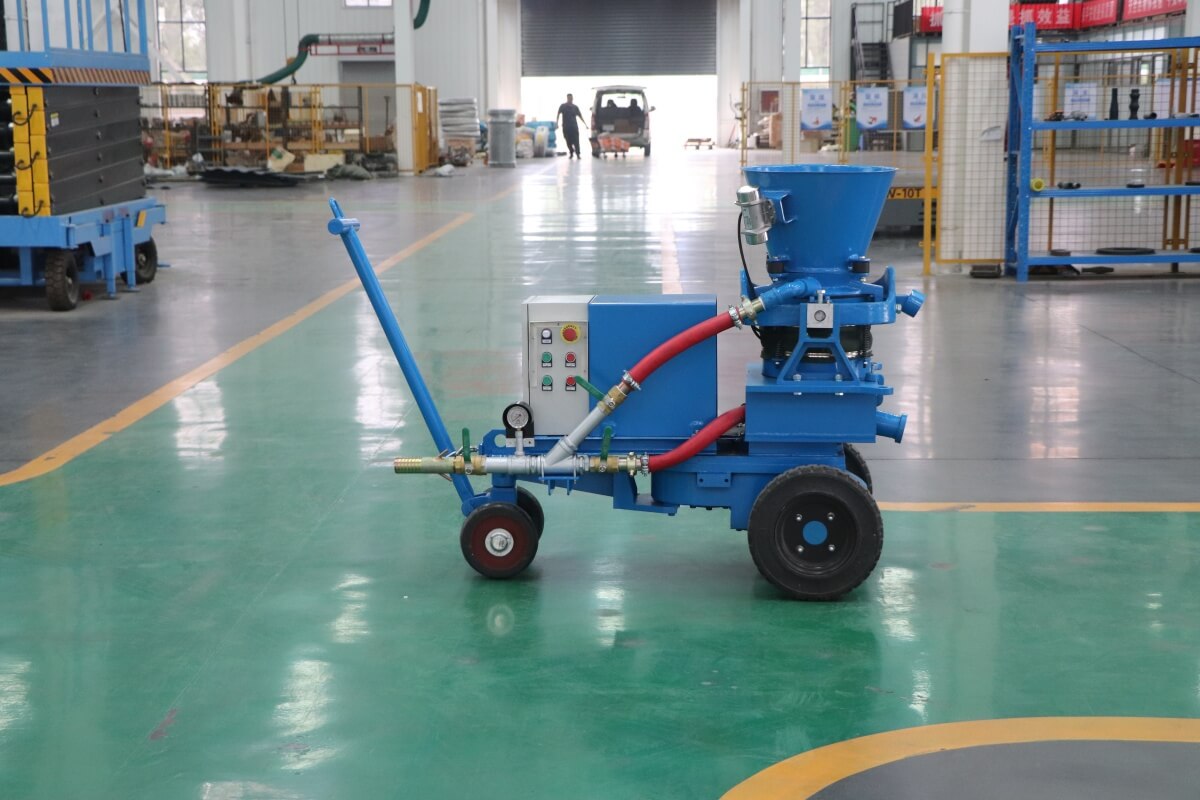 Electric motor driven refractory material gunite machine