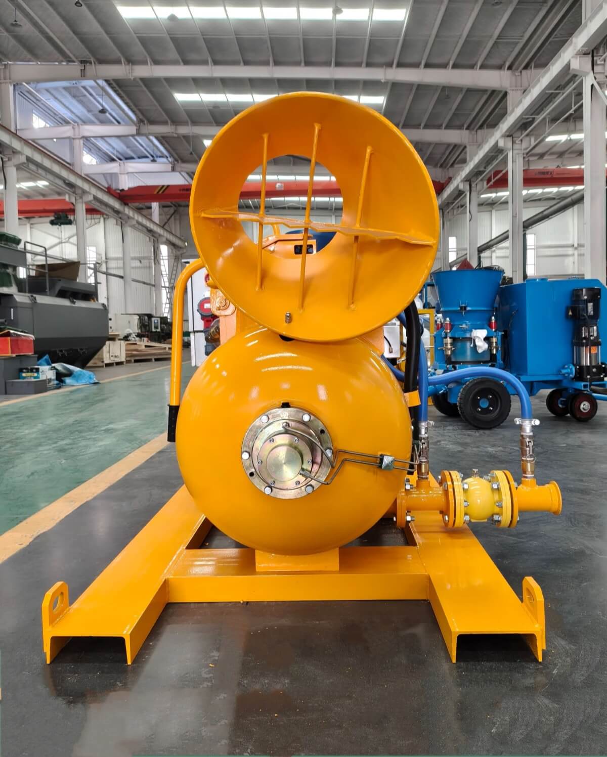 Pneumatic refractory mortar mixing pump