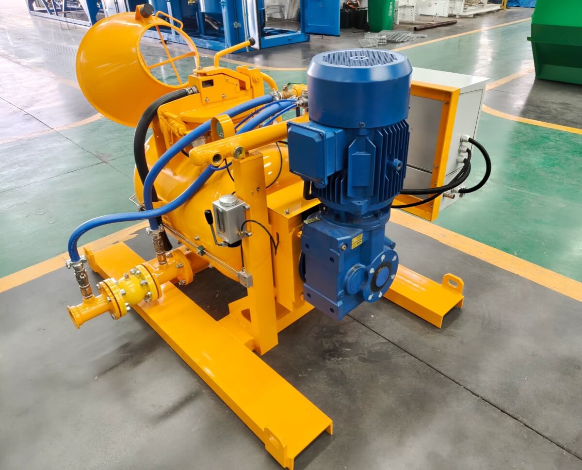 Pneumatic refractory mortar mixing pump
